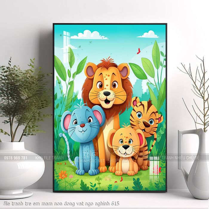 file tranh tre em mam non dong vat ngo nghinh 615