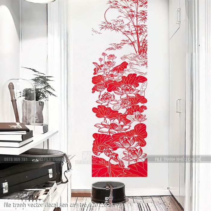 file tranh vector decal sen cay tre 12012024 vy