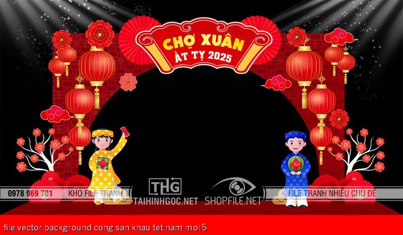 file vector background cong san khau tet nam moi 5