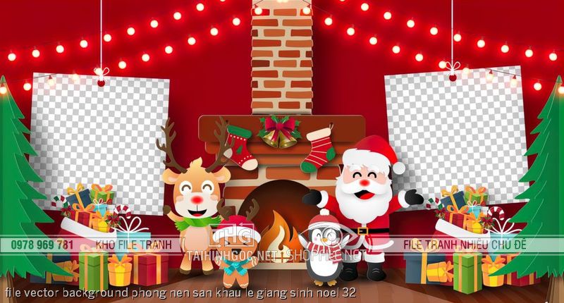 file vector background phong nen san khau le giang sinh noel 32