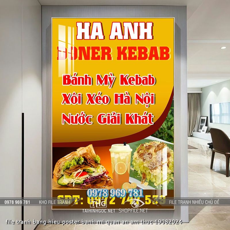 file tranh bang hieu poster banh mi quan an am thuc 19082024