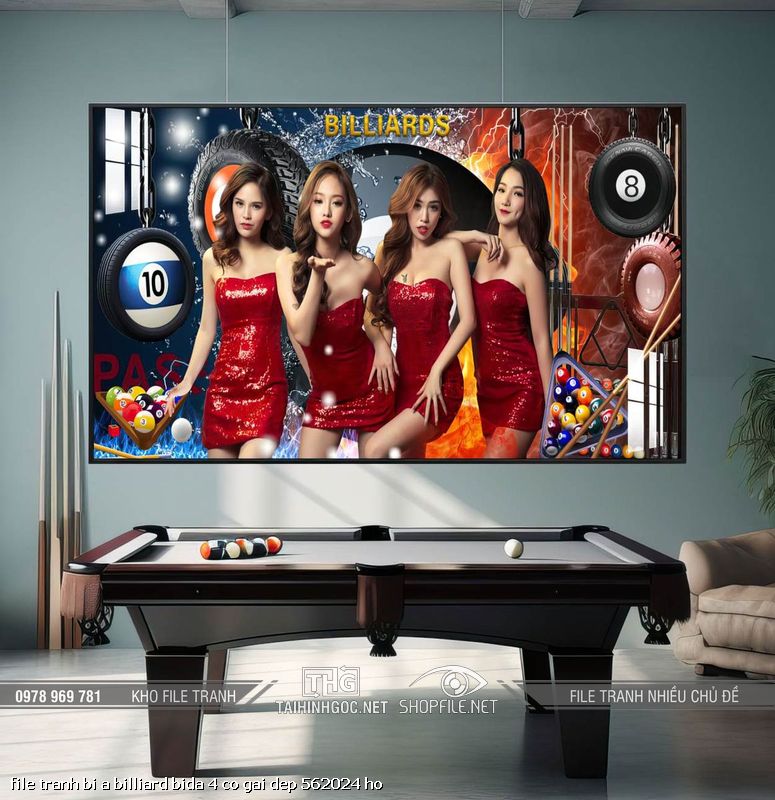 file tranh bi a billiard bida 4 co gai dep 562024 ho