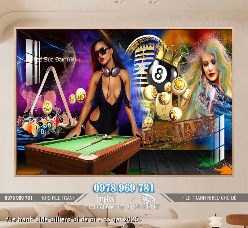 file tranh bida billiard bi da bi a co gai 2025