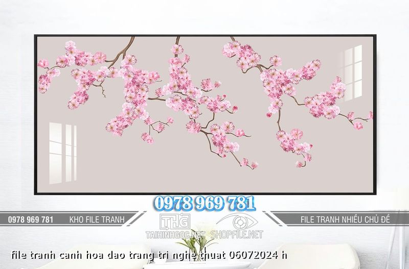 file tranh canh hoa dao trang tri nghe thuat 06072024 h
