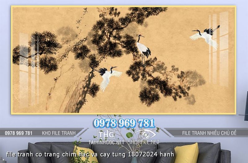 file tranh co trang chim hac va cay tung 18072024 hanh
