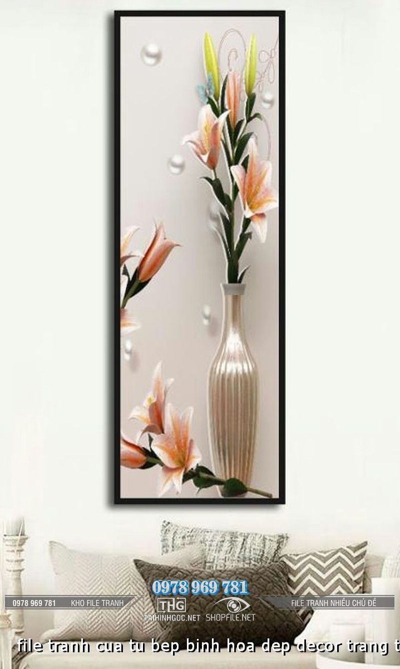 file tranh cua tu bep binh hoa dep decor trang tri 16102024