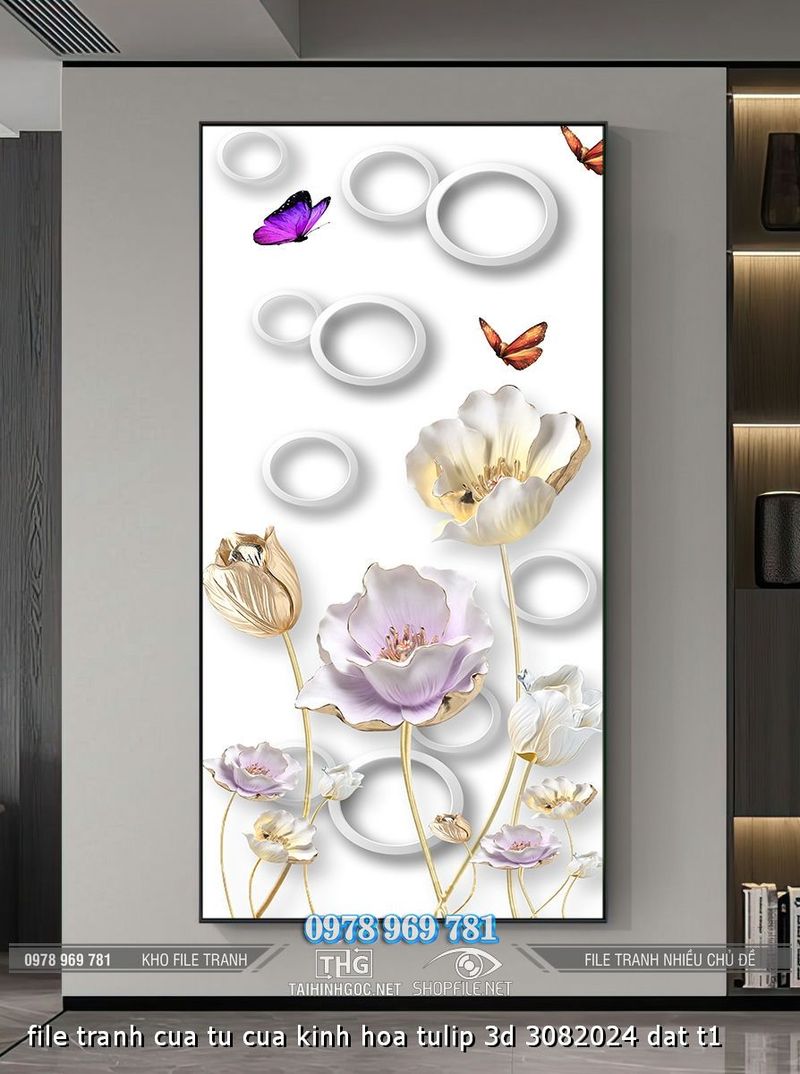 file tranh cua tu cua kinh hoa tulip 3d 3082024 dat t1