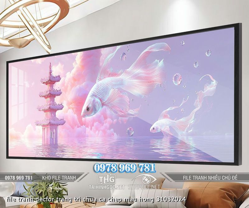file tranh decfor trang tri chua ca chep mau hong 31082024