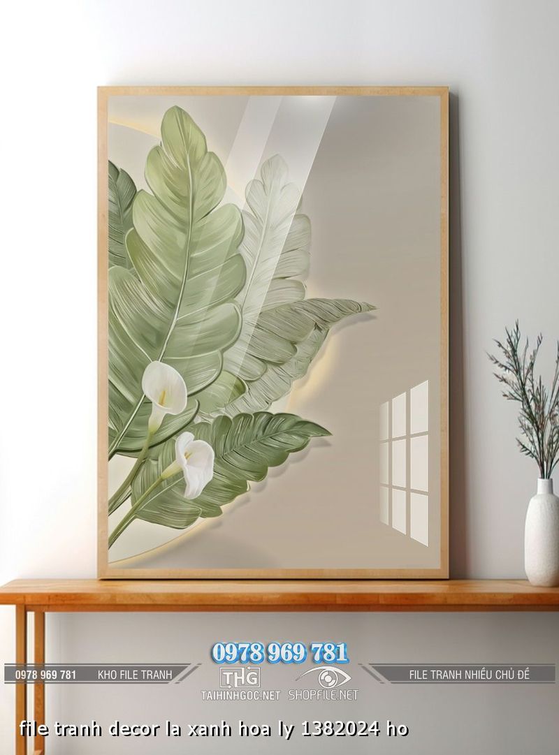 file tranh decor la xanh hoa ly 1382024 ho