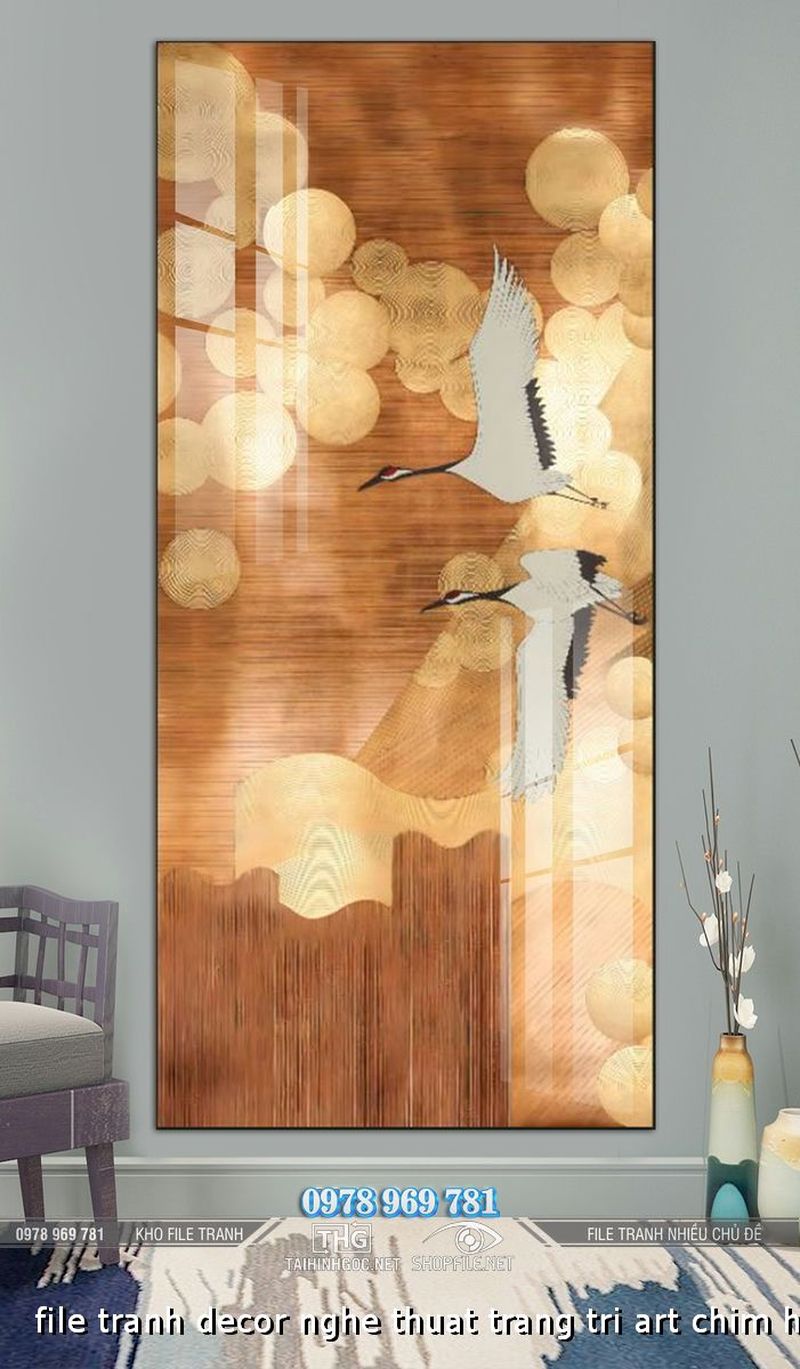 file tranh decor nghe thuat trang tri art chim hac 03072024 vy