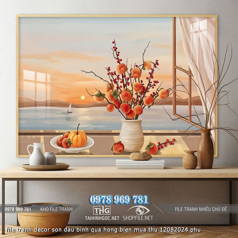 file tranh decor son dau binh qua hong bien mua thu 12082024 phu