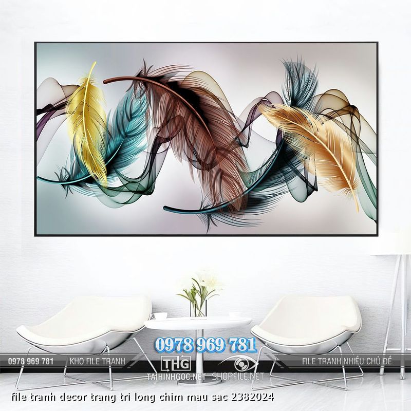 file tranh decor trang tri long chim mau sac 2382024