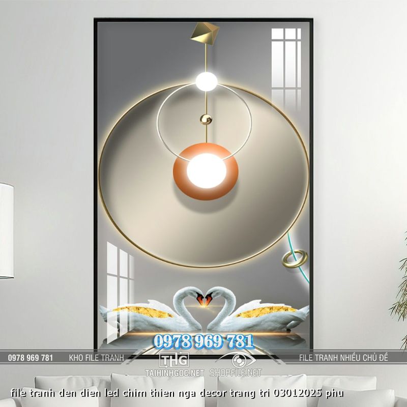 file tranh den dien led chim thien nga decor trang tri 03012025 phu