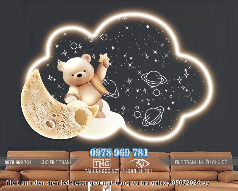 file tranh den dien led decor gau mat trang vu tru galaxy 05072024 vy