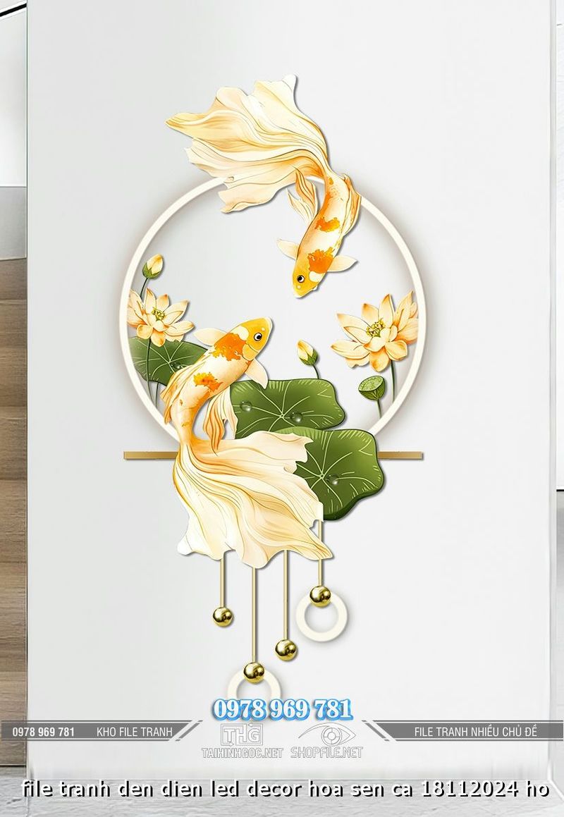 file tranh den dien led decor hoa sen ca 18112024 ho