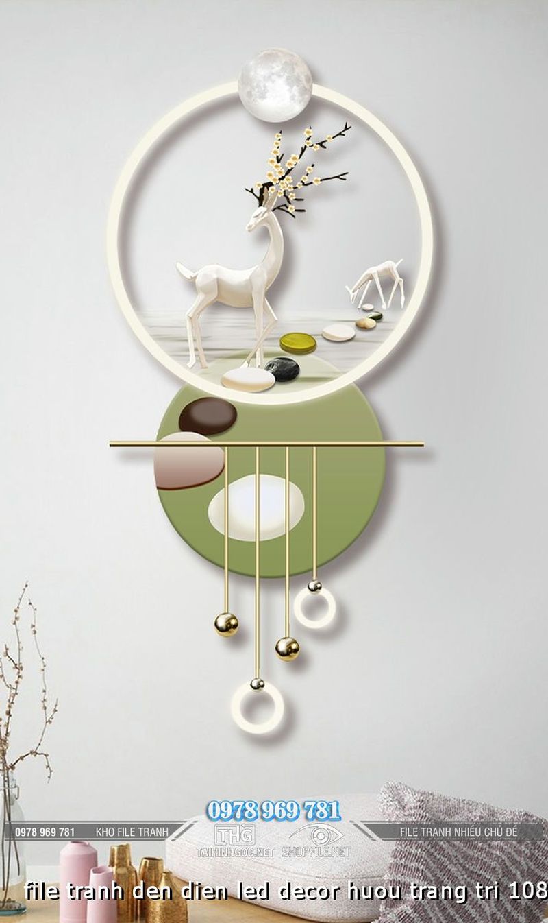 file tranh den dien led decor huou trang tri 1082024 ho