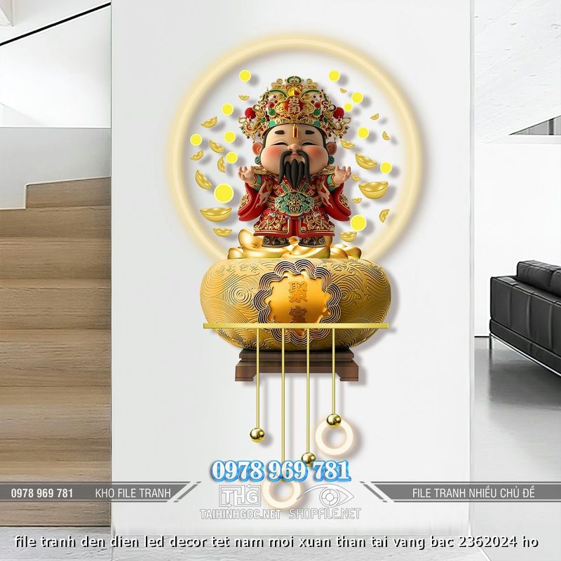 file tranh den dien led decor tet nam moi xuan than tai vang bac 2362024 ho