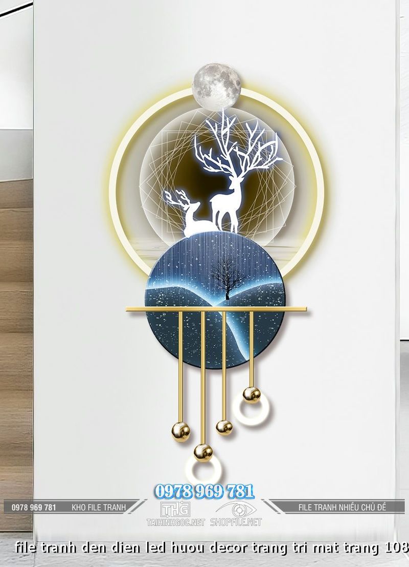 file tranh den dien led huou decor trang tri mat trang 1082024 dat