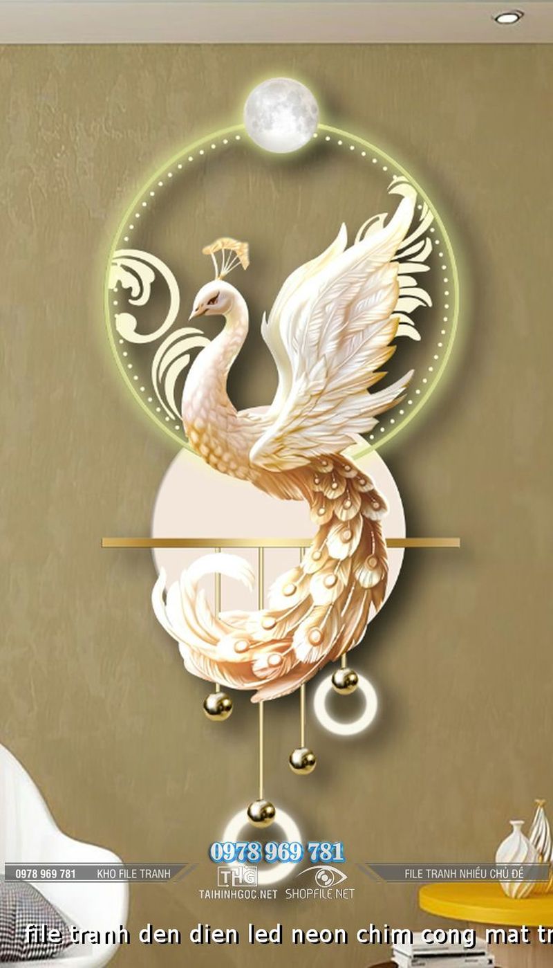 file tranh den dien led neon chim cong mat trang trang tri 04092024 phu