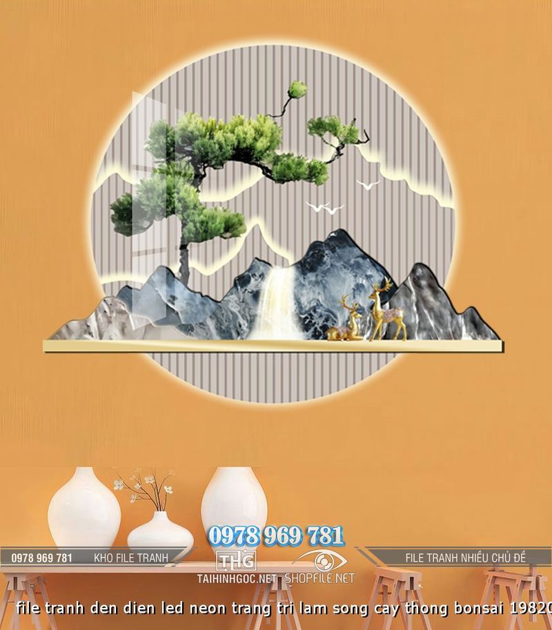 file tranh den dien led neon trang tri lam song cay thong bonsai 1982024 ho