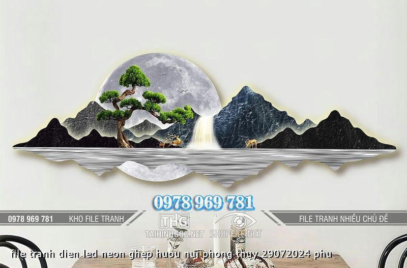 file tranh dien led neon ghep huou nui phong thuy 29072024 phu