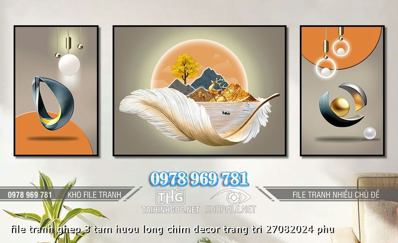 file tranh ghep 3 tam huou long chim decor trang tri 27082024 phu