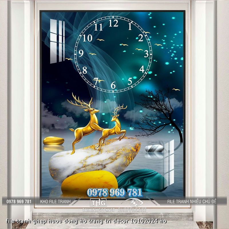 file tranh ghep huou dong ho trang tri decor 10102024 ho