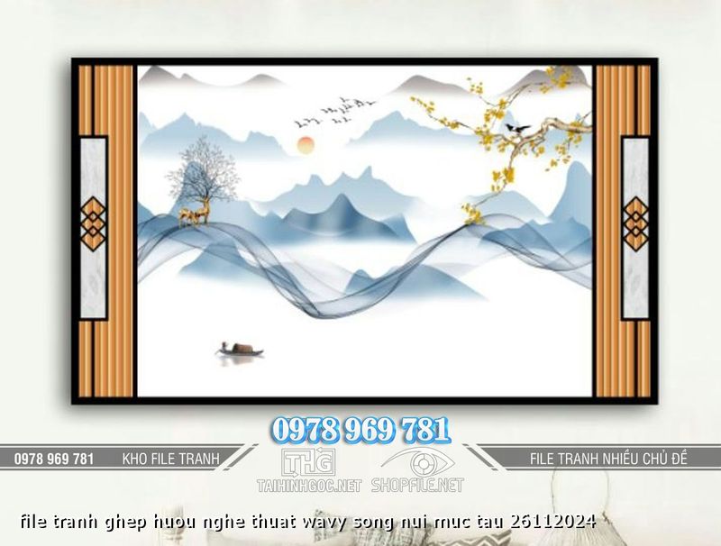 file tranh ghep huou nghe thuat wavy song nui muc tau 26112024