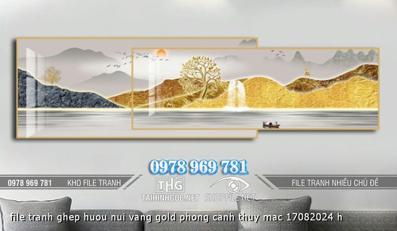 file tranh ghep huou nui vang gold phong canh thuy mac 17082024 h