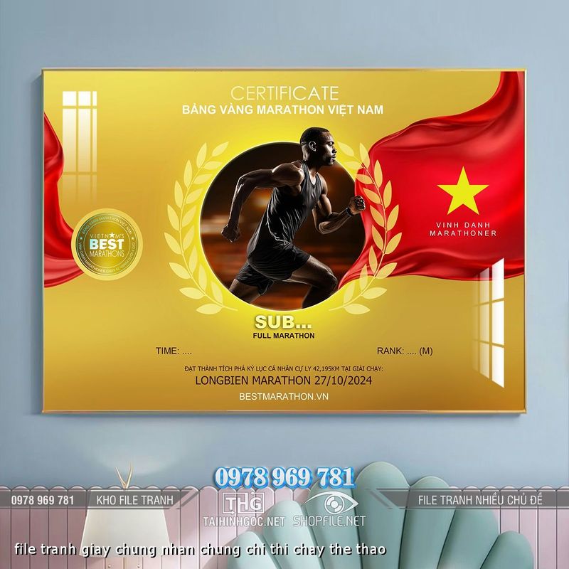 file tranh giay chung nhan chung chi thi chay the thao