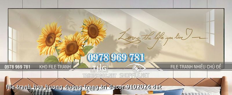 file tranh hoa huong duong trang tri decor 9102024 dat