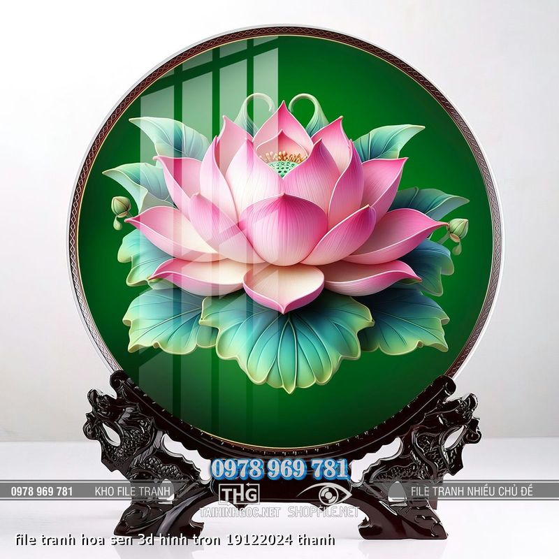file tranh hoa sen 3d hinh tron 19122024 thanh