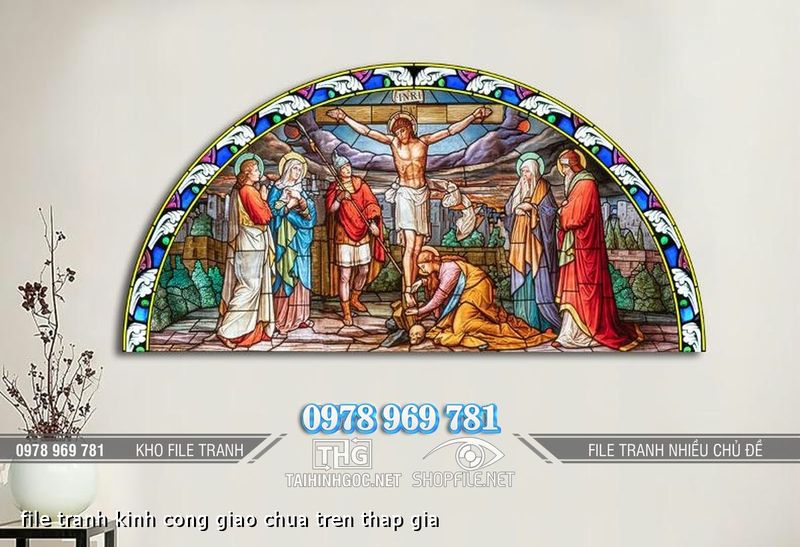 file tranh kinh cong giao chua tren thap gia