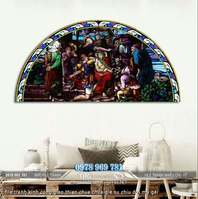 file tranh kinh cong giao thien chua chua gie su chiu doi mu gai