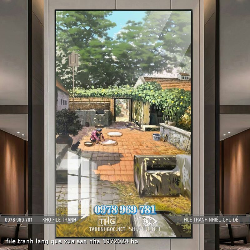 file tranh lang que xua san nha 1972024 ho