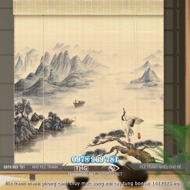 file tranh manh phong canh thuy mac song nui cay tung bonsai 1412025 ho