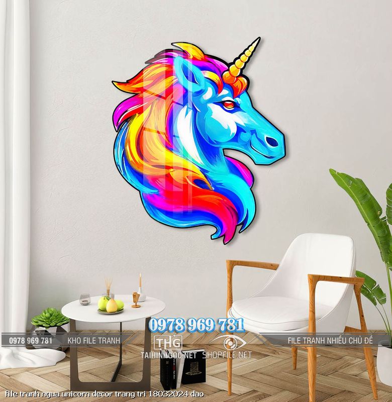 file tranh ngua unicorn decor trang tri 18032024 dao