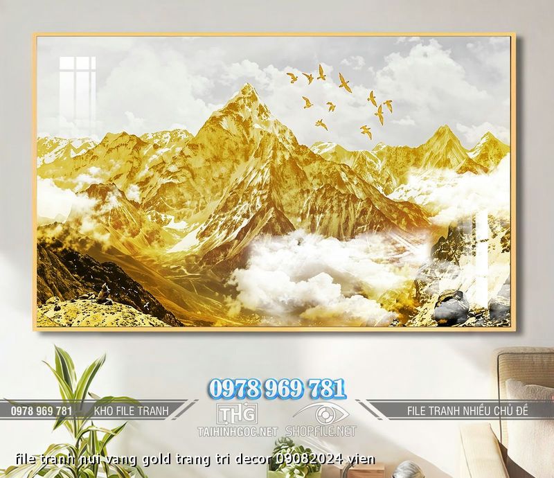 file tranh nui vang gold trang tri decor 09082024 vien