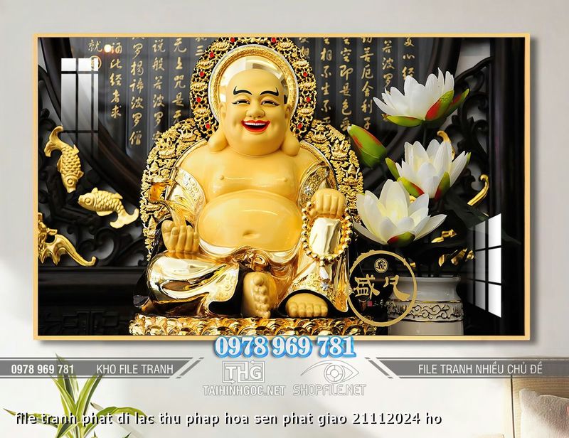 file tranh phat di lac thu phap hoa sen phat giao 21112024 ho
