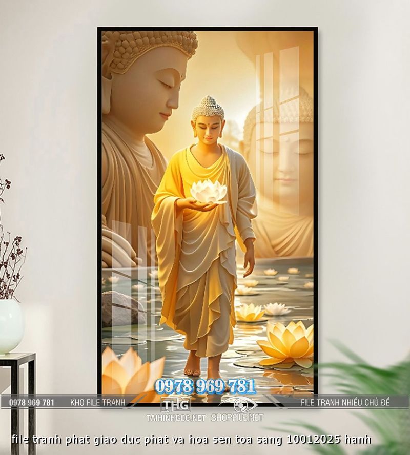 file tranh phat giao duc phat va hoa sen toa sang 10012025 hanh