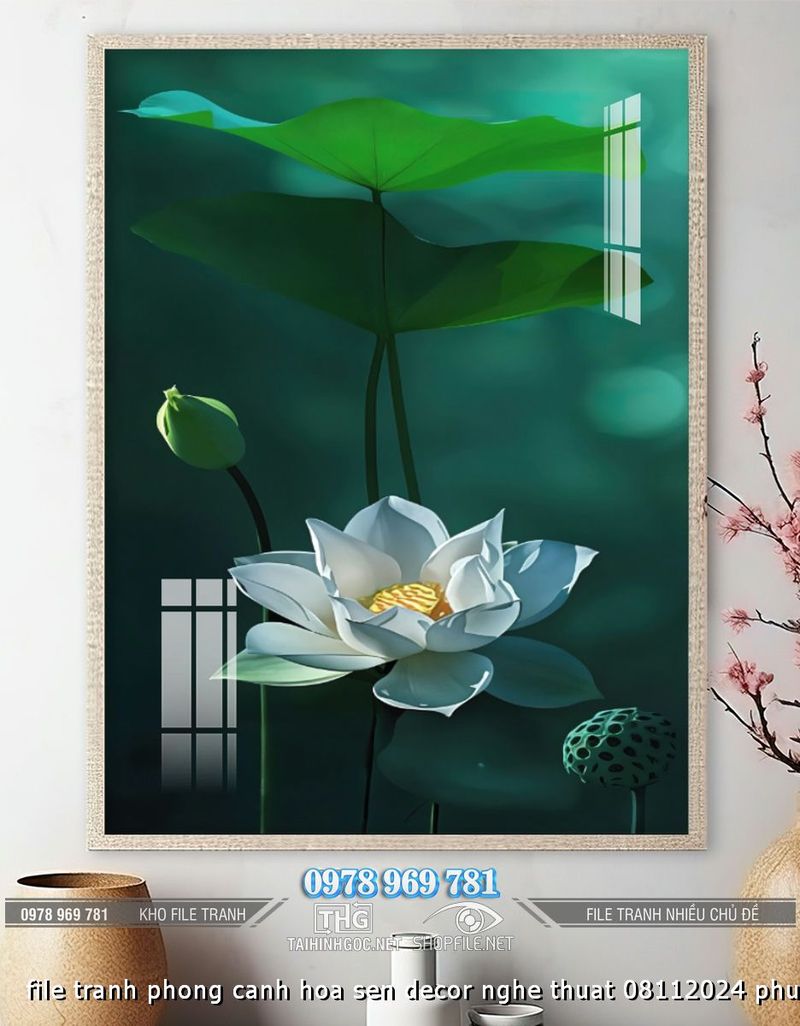 file tranh phong canh hoa sen decor nghe thuat 08112024 phu