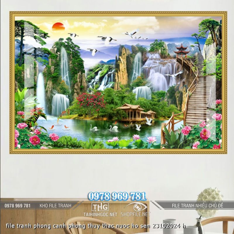 file tranh phong canh phong thuy thac nuoc ho sen 23102024 h