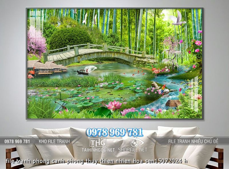 file tranh phong canh phong thuy thien nhien hoa sen15072024 h