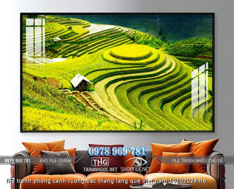 file tranh phong canh ruong bac thang lang que viet nam 10102024 ho