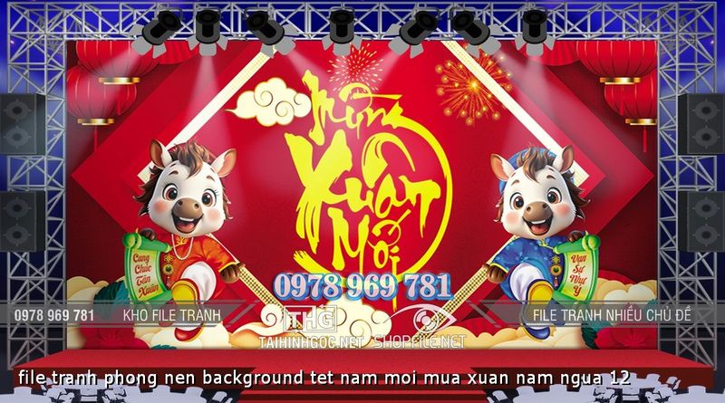 file tranh phong nen background tet nam moi mua xuan nam ngua 12