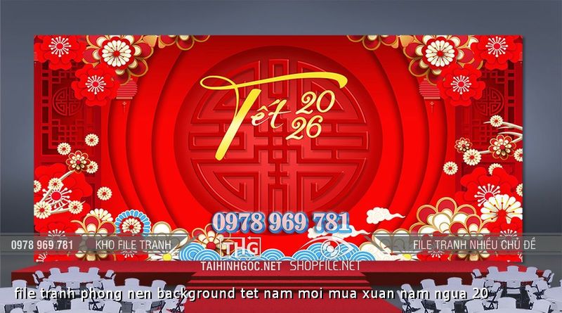 file tranh phong nen background tet nam moi mua xuan nam ngua 20