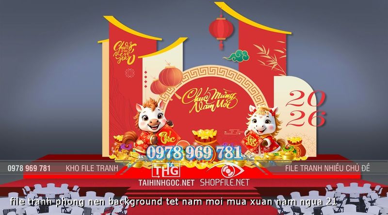 file tranh phong nen background tet nam moi mua xuan nam ngua 21