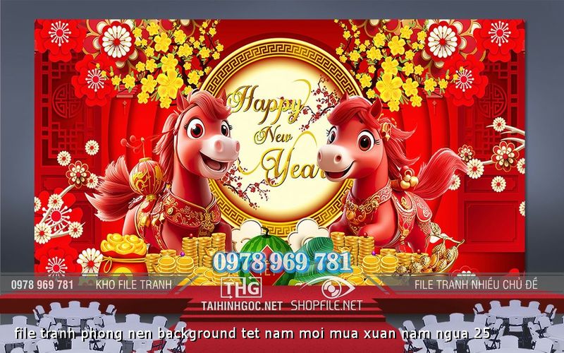 file tranh phong nen background tet nam moi mua xuan nam ngua 25