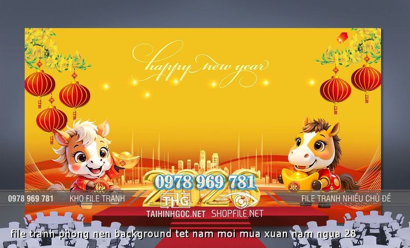 file tranh phong nen background tet nam moi mua xuan nam ngua 28