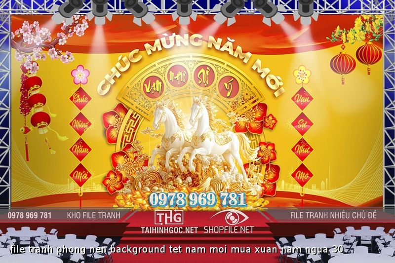 file tranh phong nen background tet nam moi mua xuan nam ngua 30